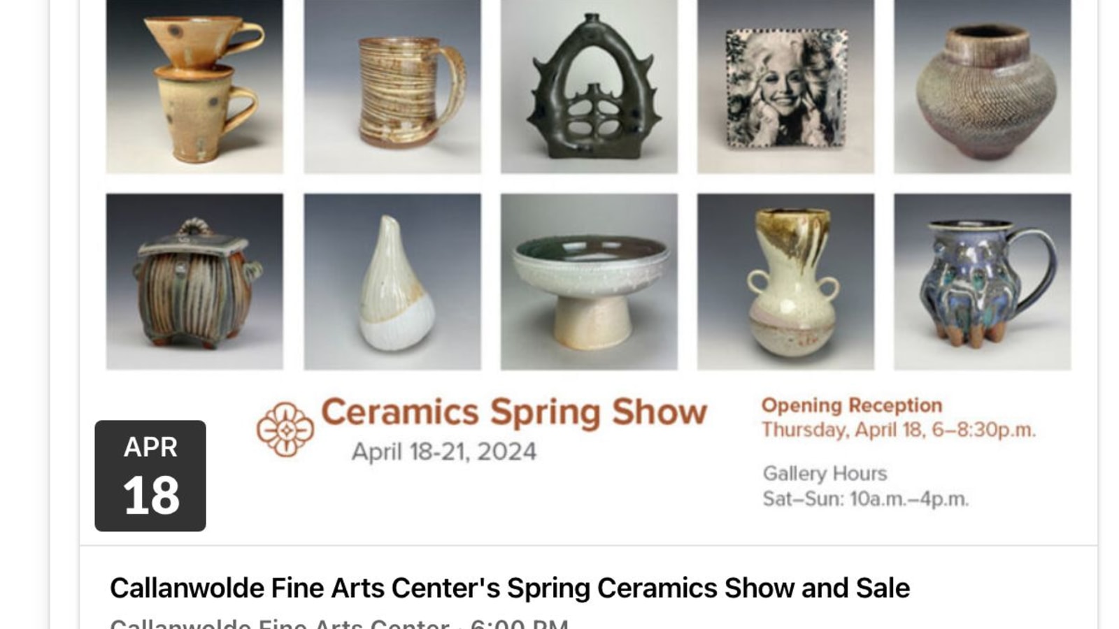 Callanwolde Fine Arts Center: Ceramics Show & Sale