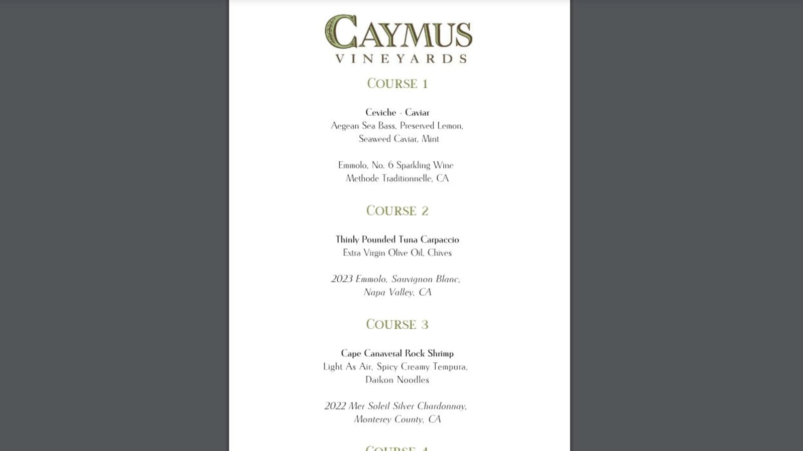 Atlanta Fish Market’s 2nd Annual Caymus Dinner