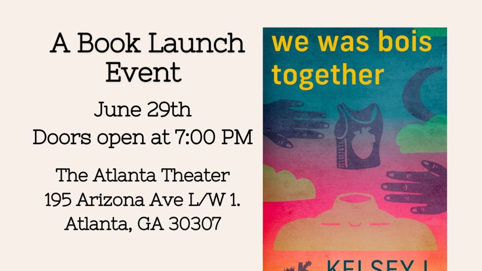 Book Launch Invitation: we was bois together