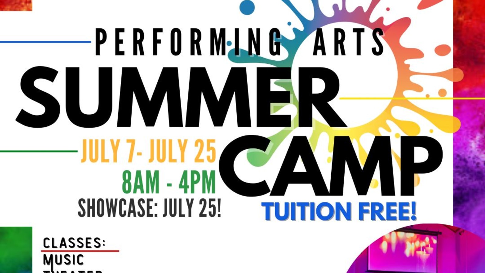 Tuition Free Performing Arts Summer Camp