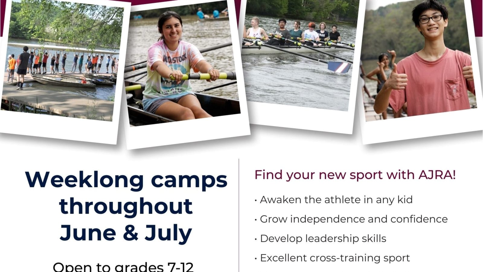 Learn to Row SUMMER CAMPS for Teens with AJRA