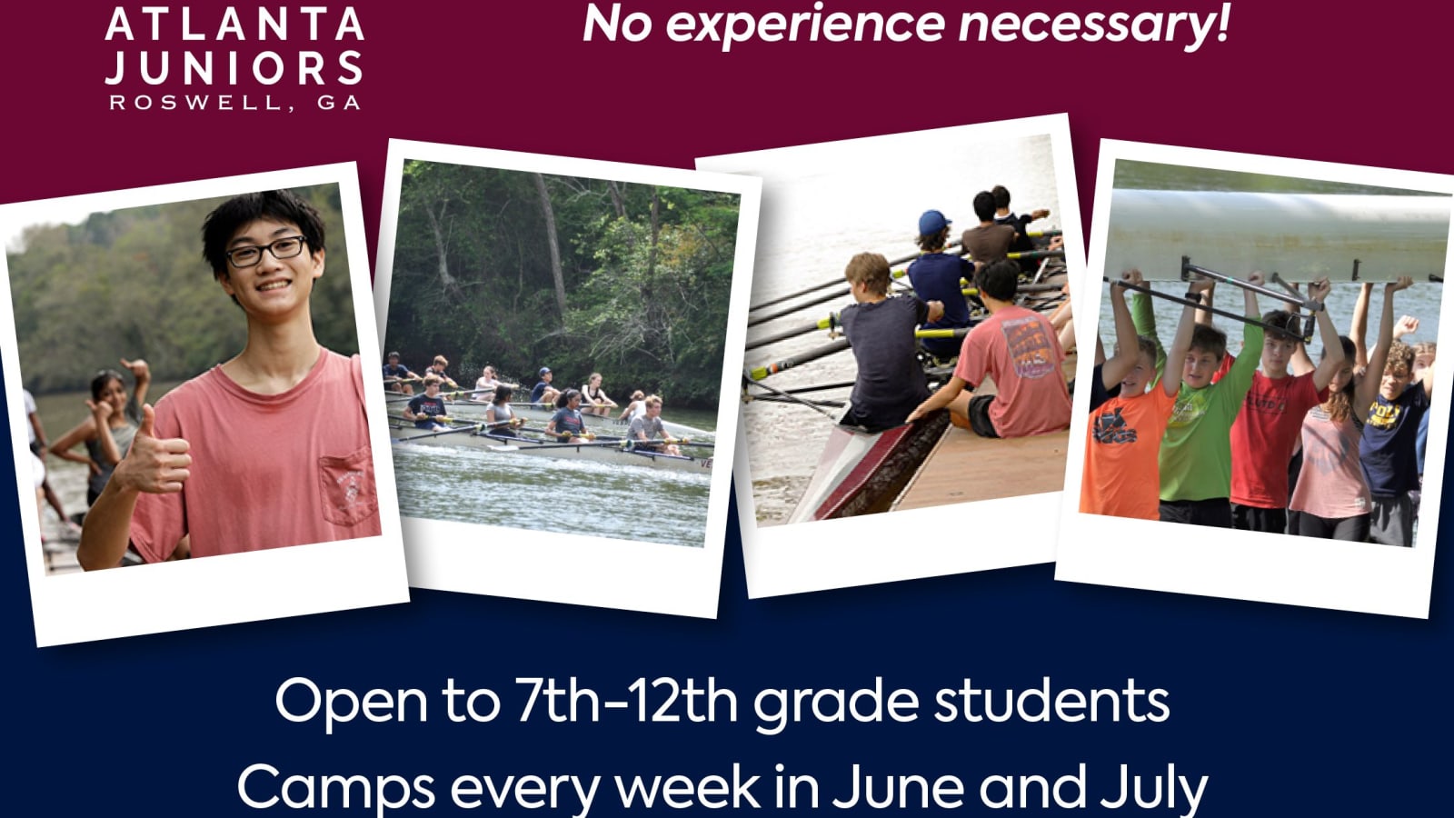 Learn to Row SUMMER CAMPS for 12-17y
