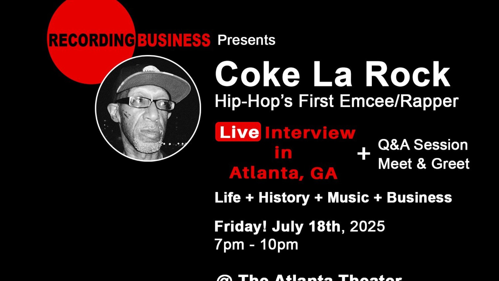 Coke La Rock (Hip-Hop's First Emcee/Rapper) Live