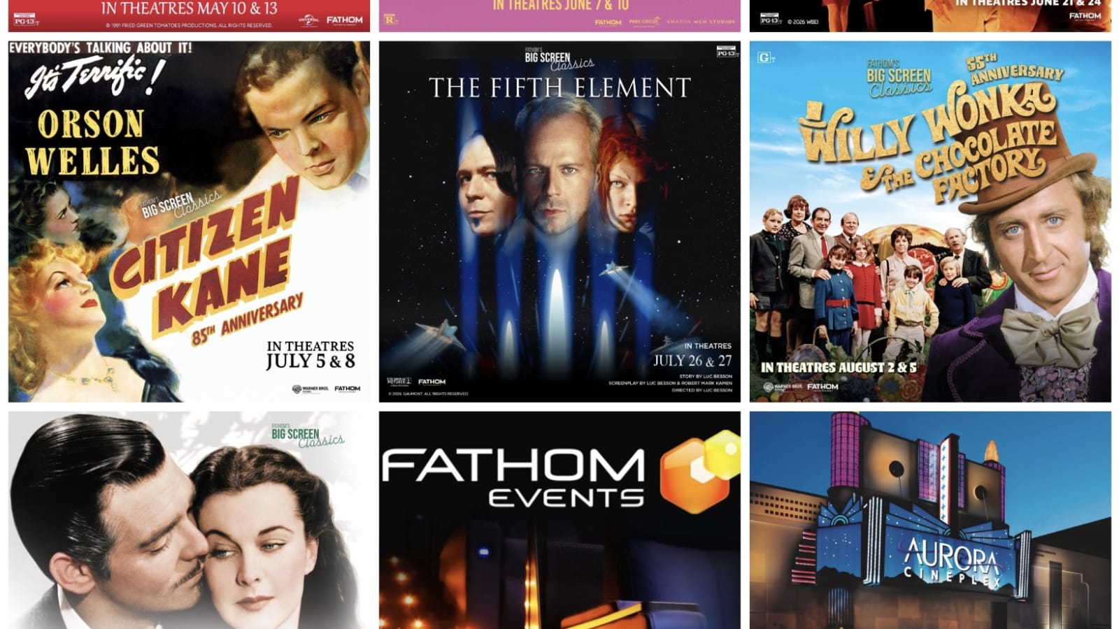 Big Screen Classics Film Fest at Aurora Cineplex
