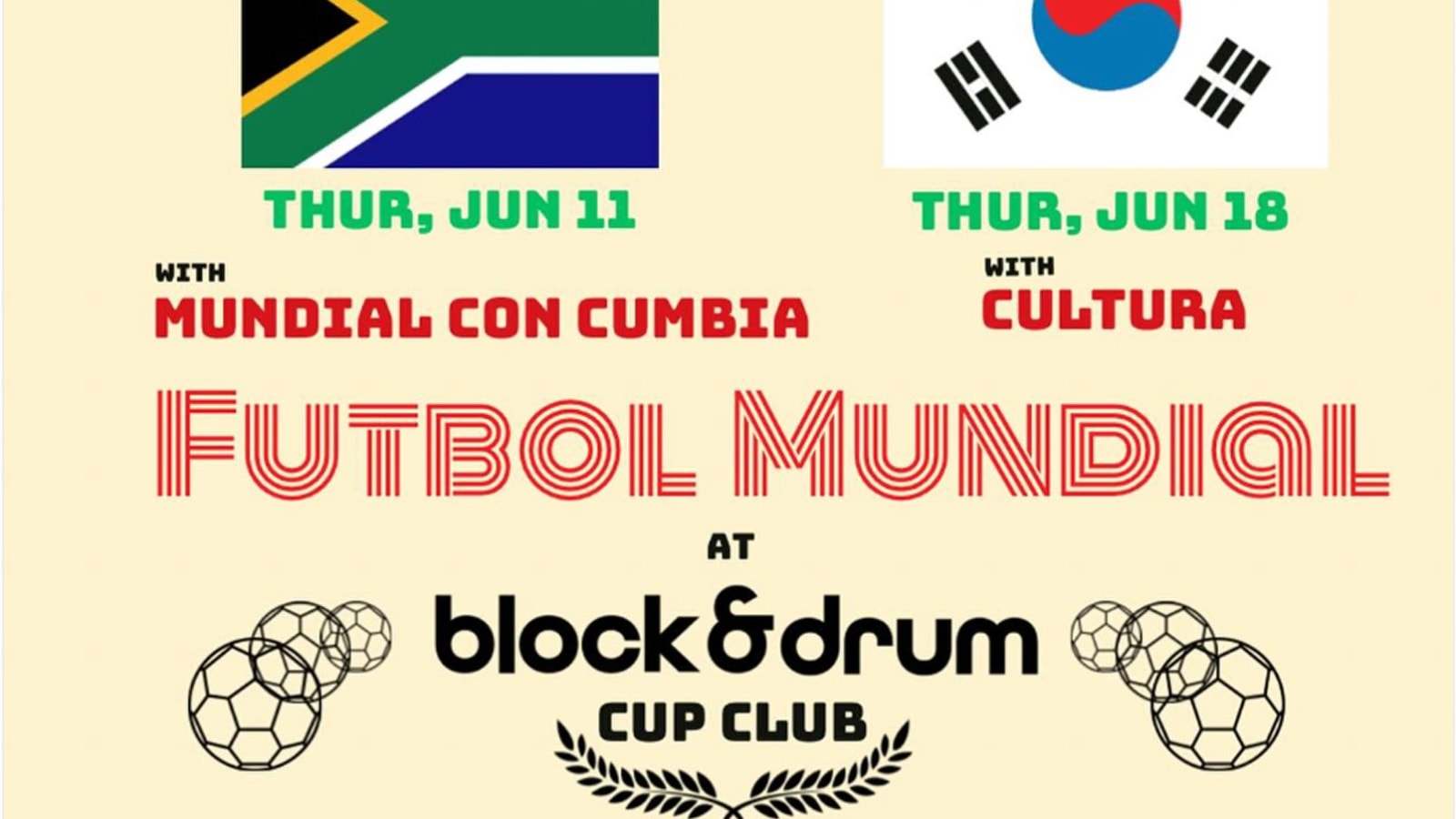 Cultura @ Block & Drum: Mexico vs. South Korea