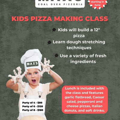 Kids Pizza Making Class at Max's