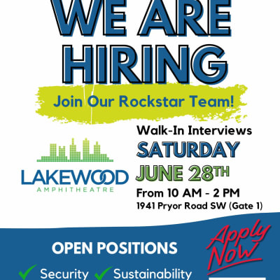Lakewood Amphitheatre HIRING EVENT!